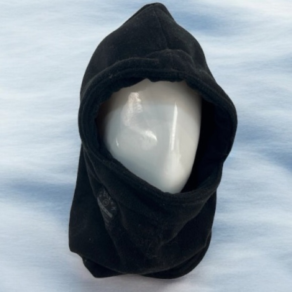 CELTEK CLAN Warm Fleece Hood Hat Black Fleece Cord to Adjust Size Winter Ski